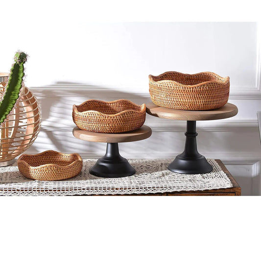 Handmade Vietnamese Wicker Candy Basket Set (3 Pieces) - Icespheric