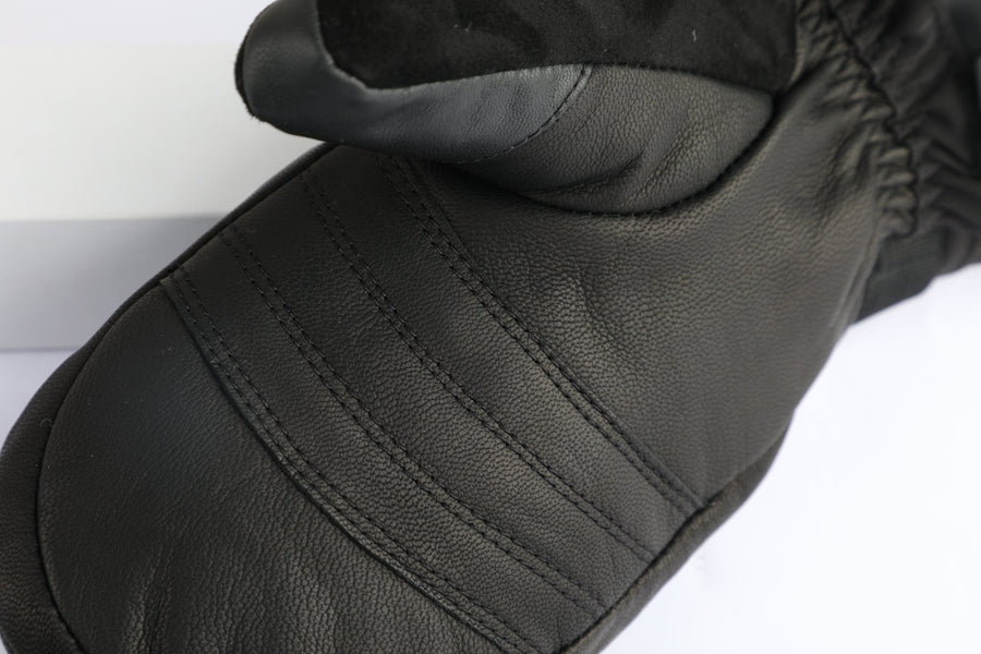 Goatskin back of the Alpine heated mitten.