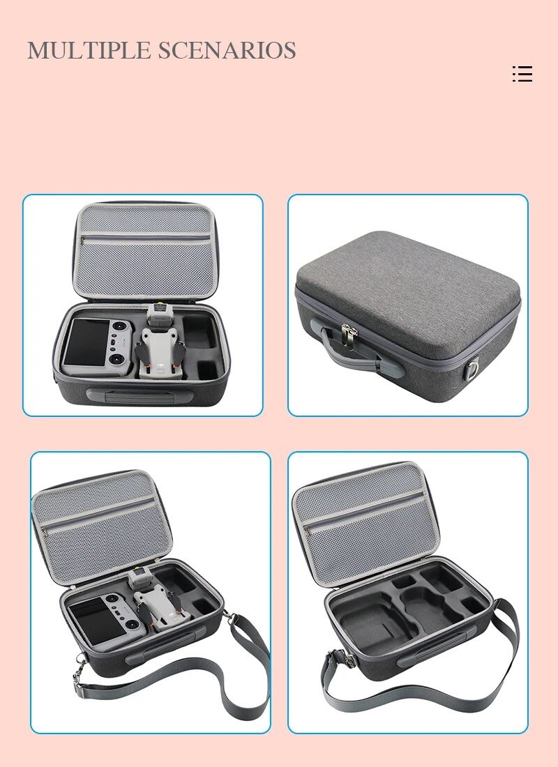 DJI Mini 3 Pro Waterproof Portable Case Bag Controller Battery Storage Box Shoulder Bag for Mini 3 Pro - Icespheric