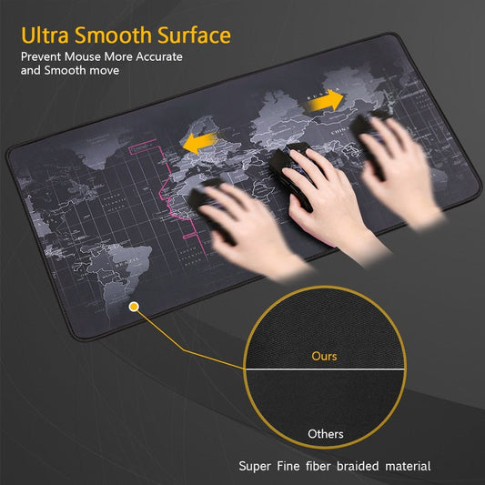 Large World Map Desk Gamer Mouse Pads