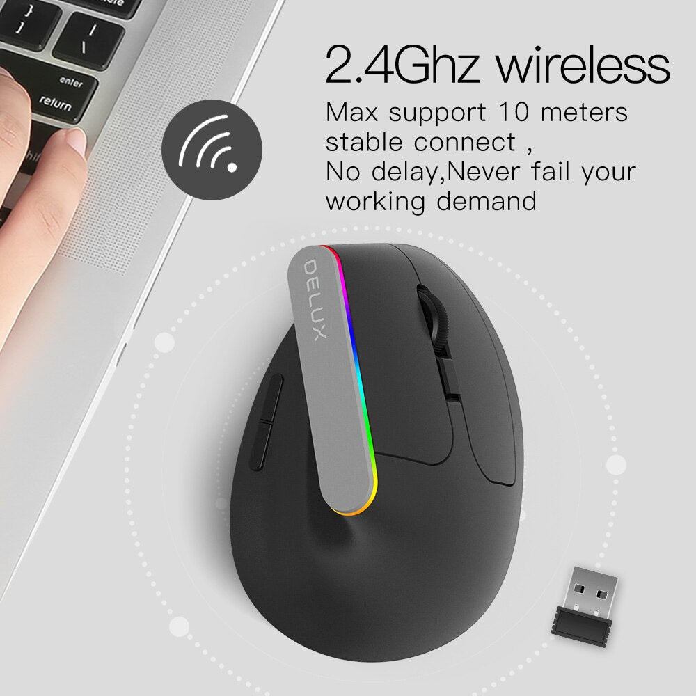 M618C Wireless Vertical Mouse Ergonomic 6D
