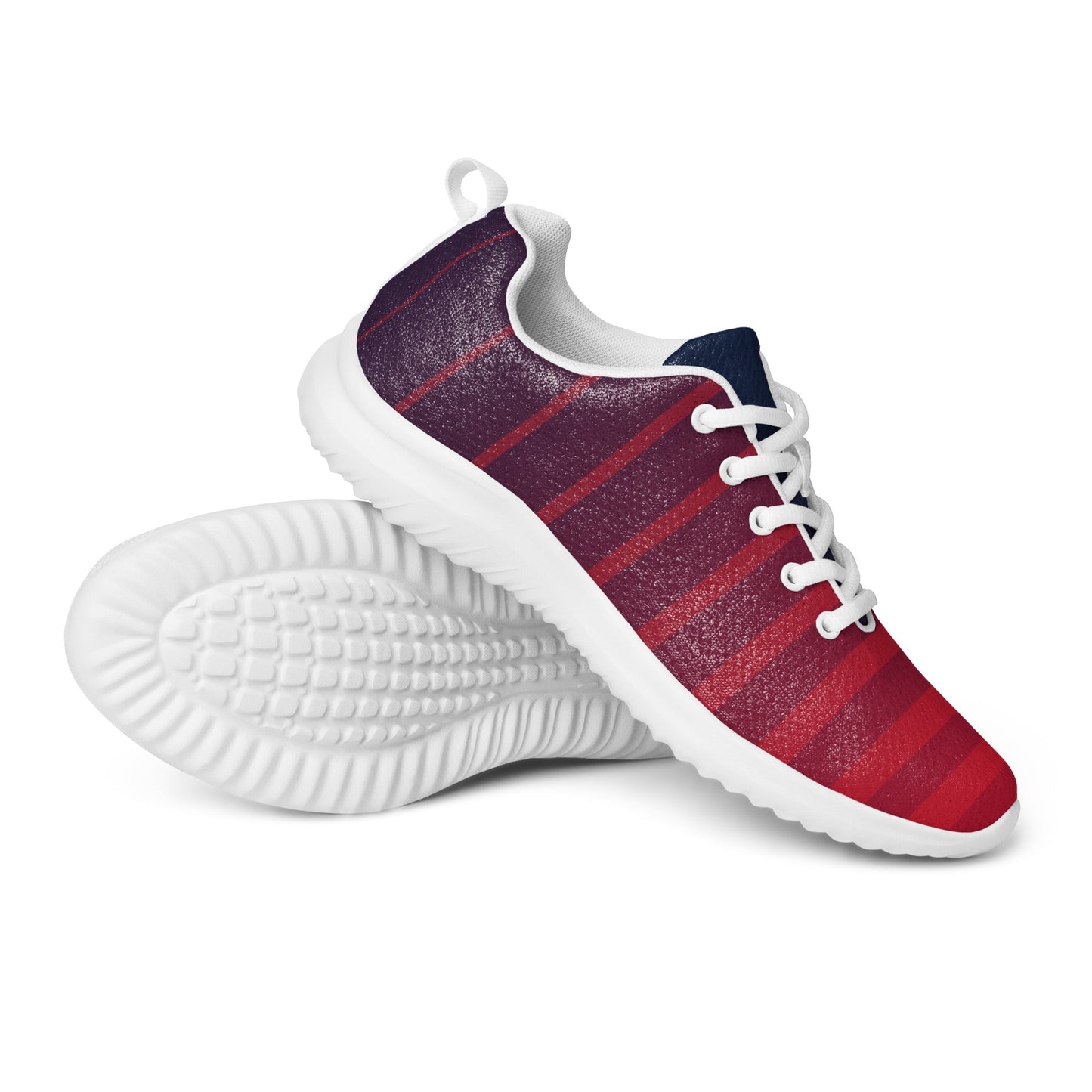 Men’s Athletic Shoes Red Blue Stripe Trainers