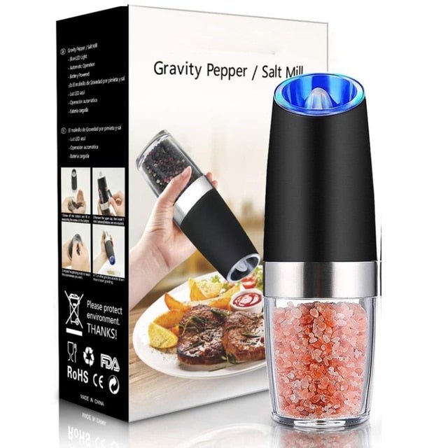 MLiA Stainless Steel Electric Motion Control Salt & Pepper Grinder Set