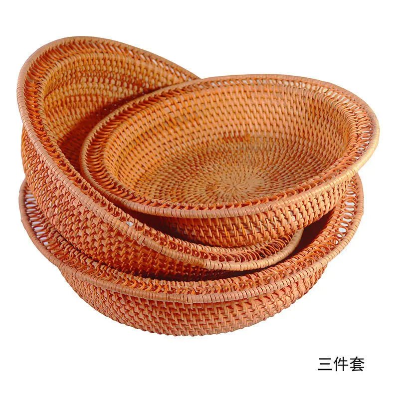 Handmade Vietnamese Wicker Candy Basket Set (3 Pieces) - Icespheric