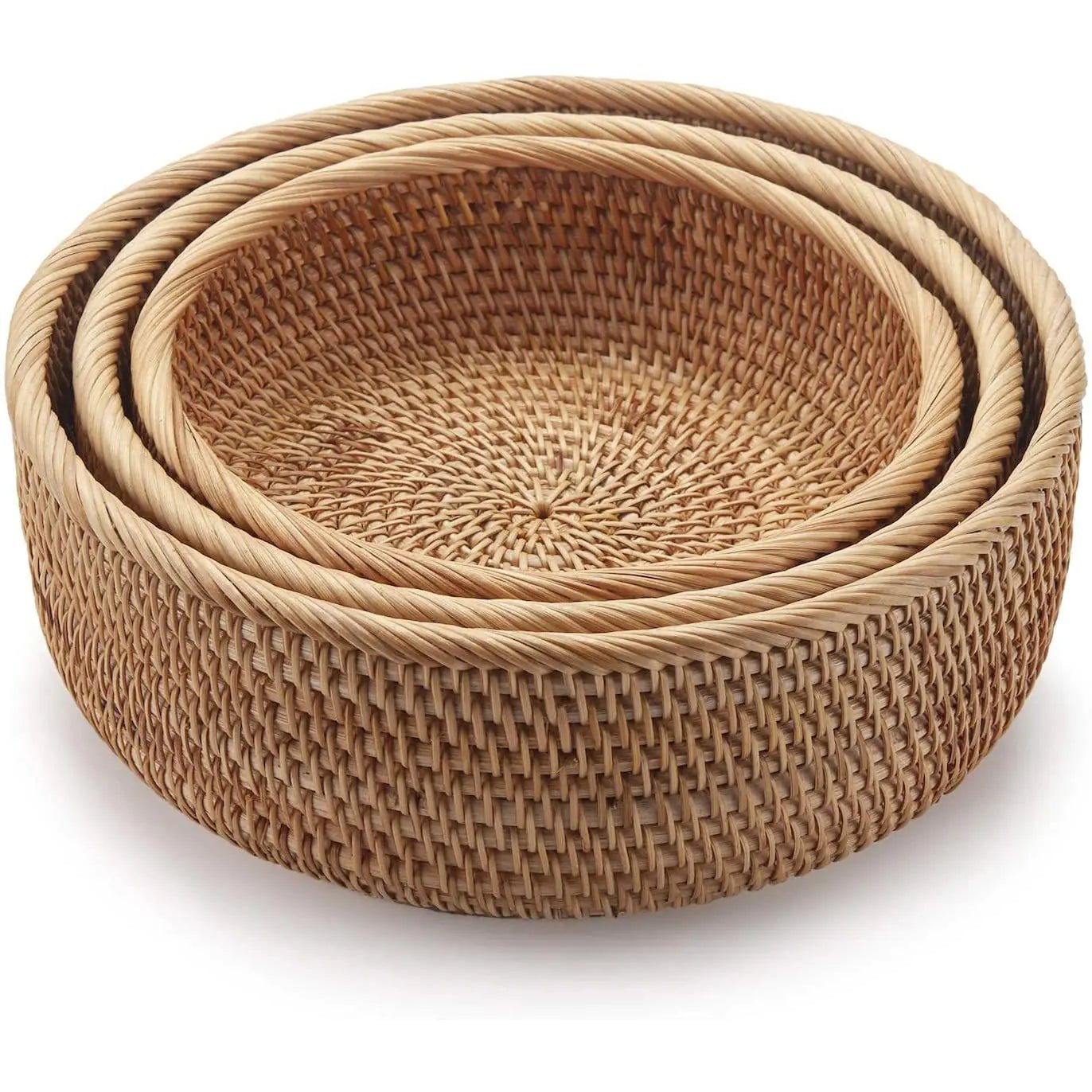 Handmade Vietnamese Wicker Candy Basket Set (3 Pieces) - Icespheric