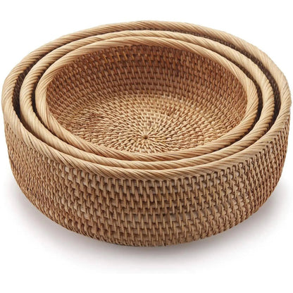 Handmade Vietnamese Wicker Candy Basket Set (3 Pieces) - Icespheric
