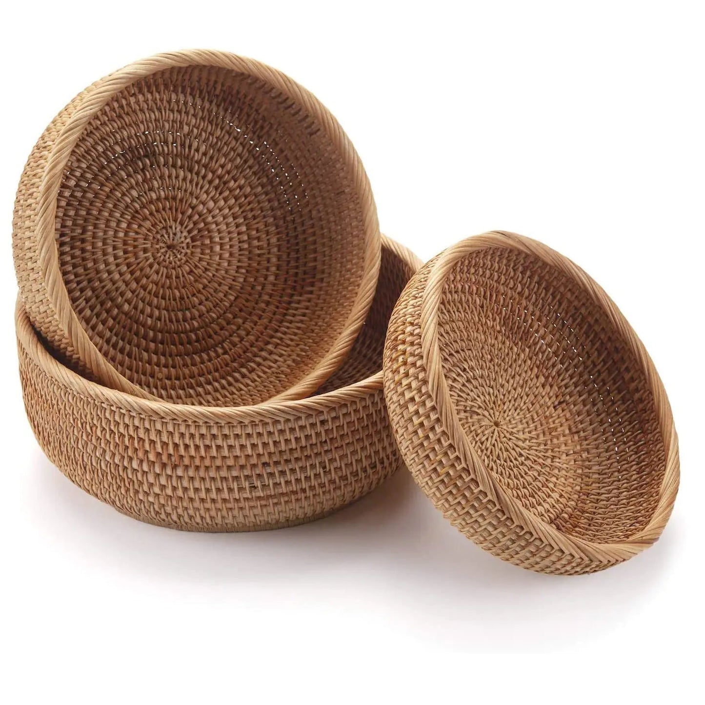 Handmade Vietnamese Wicker Candy Basket Set (3 Pieces) - Icespheric