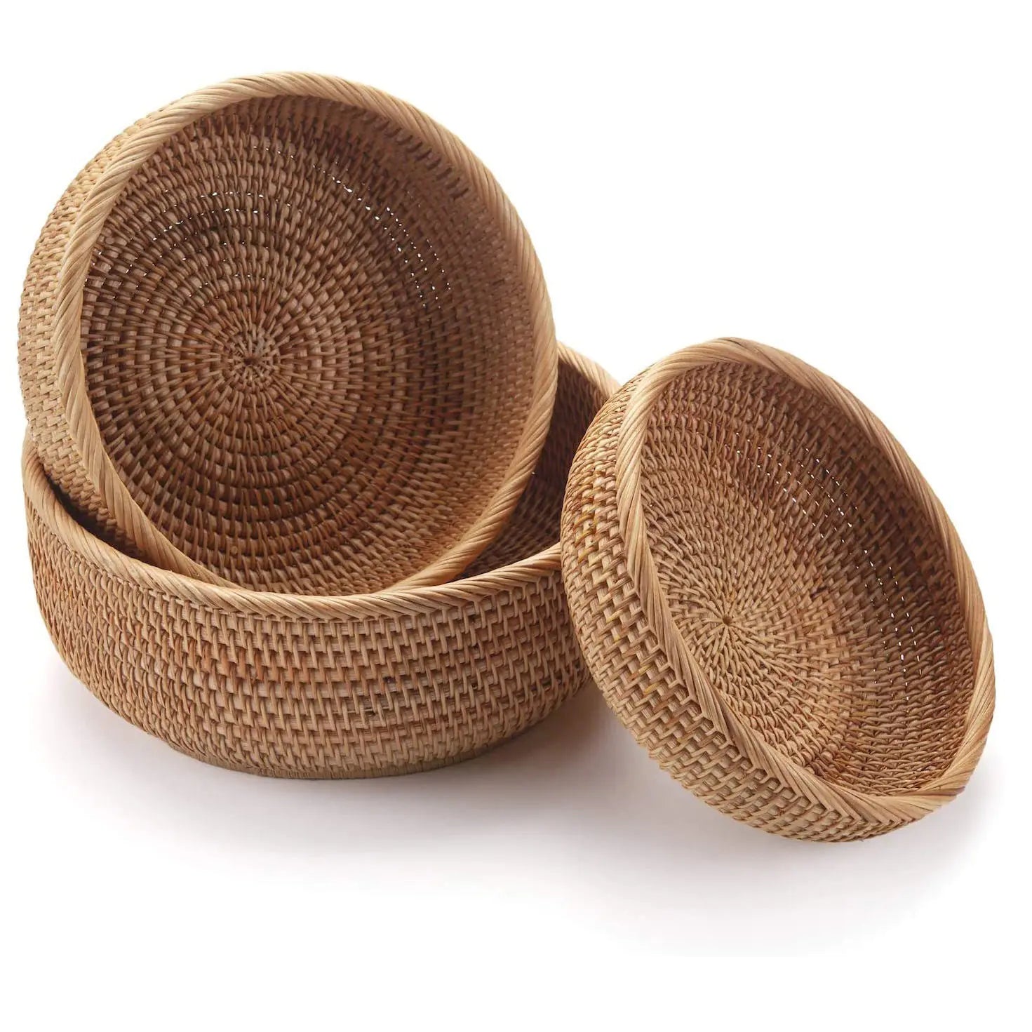 Handmade Vietnamese Wicker Candy Basket Set (3 Pieces) - Icespheric