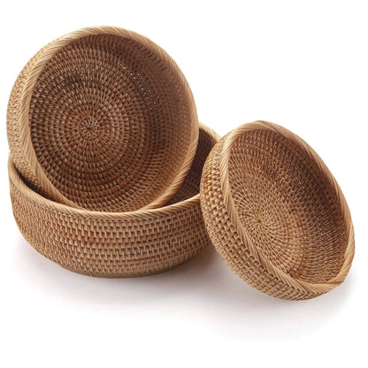 Handmade Vietnamese Wicker Candy Basket Set (3 Pieces) - Icespheric