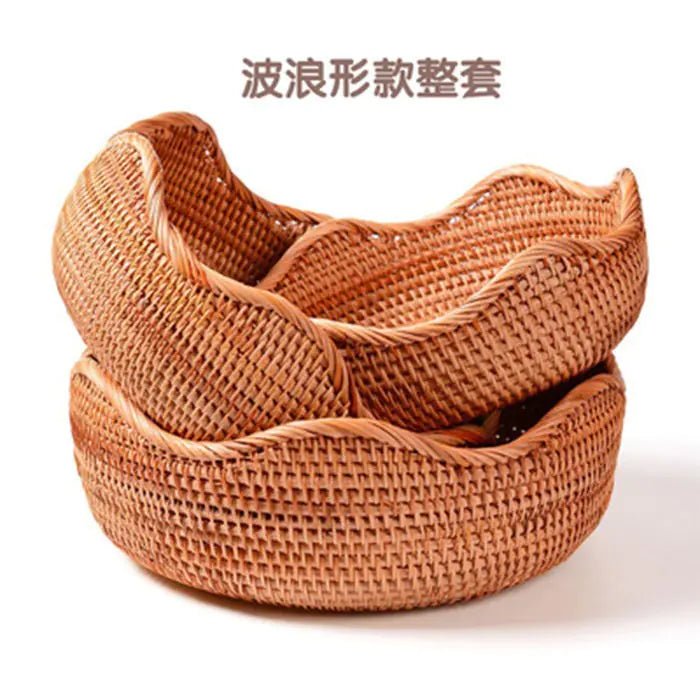 Handmade Vietnamese Wicker Candy Basket Set (3 Pieces) - Icespheric