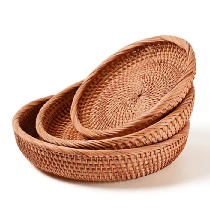 Handmade Vietnamese Wicker Candy Basket Set (3 Pieces) - Icespheric