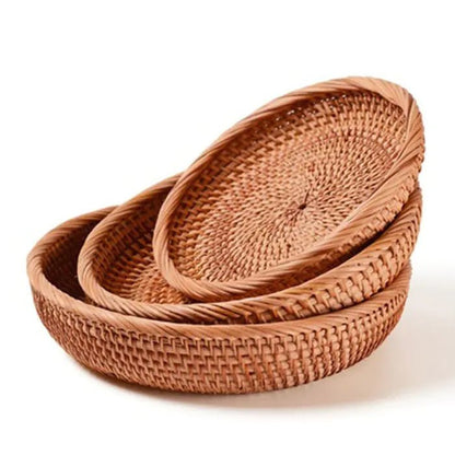 Handmade Vietnamese Wicker Candy Basket Set (3 Pieces) - Icespheric