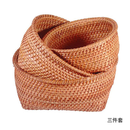 Handmade Vietnamese Wicker Candy Basket Set (3 Pieces) - Icespheric