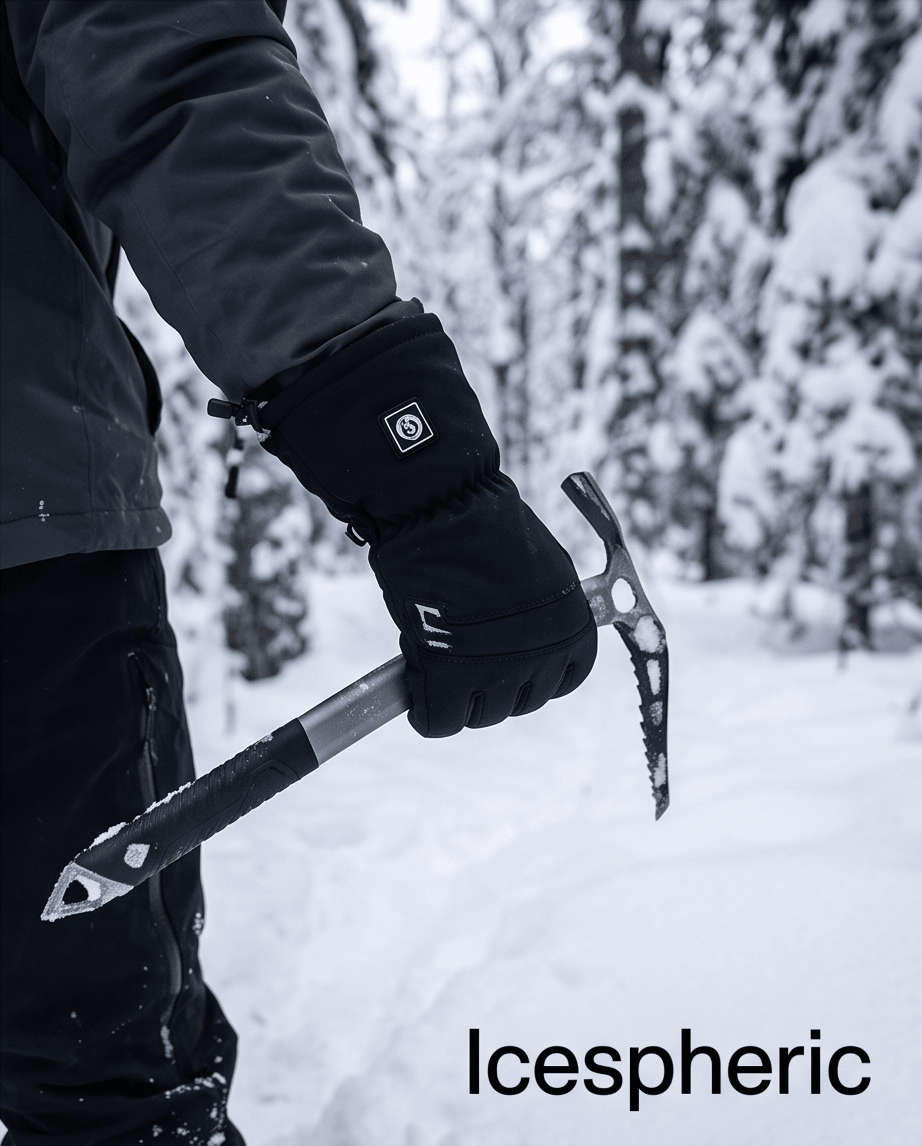 Icespheric™ IcePro Arctic Black Heavy-Duty Heated Gloves - Icespheric