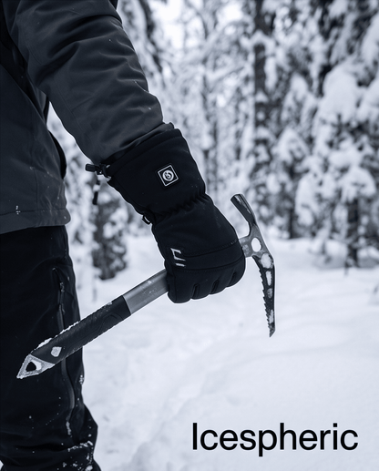 Icespheric™ IcePro Arctic Black Heavy-Duty Heated Gloves - Icespheric