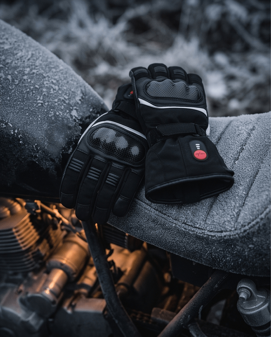 Icespheric™ IcePro MotoHeat Carbon Armoured Heated Motorcycle Gloves - Icespheric