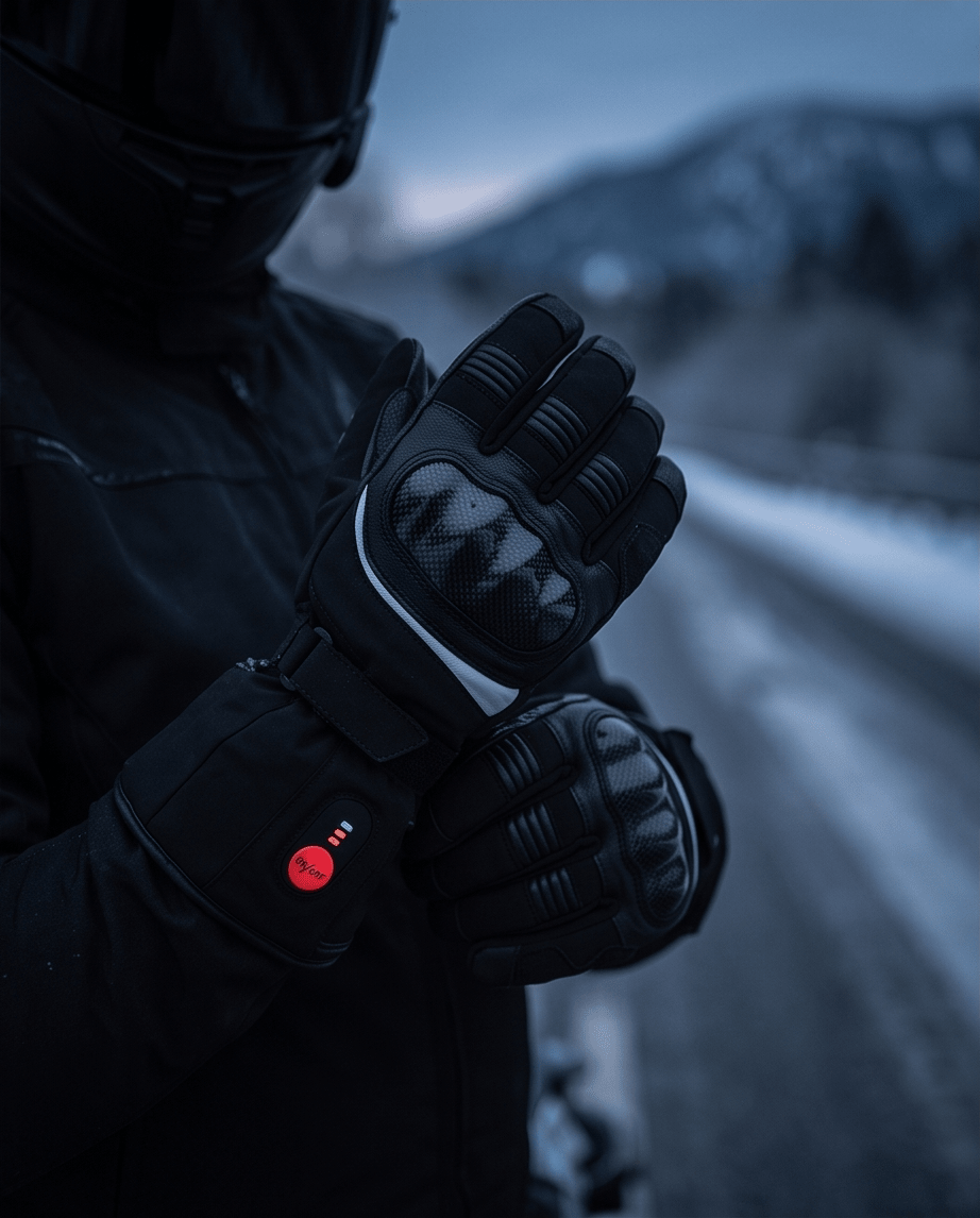 Icespheric™ IcePro MotoHeat Carbon Armoured Heated Motorcycle Gloves - Icespheric