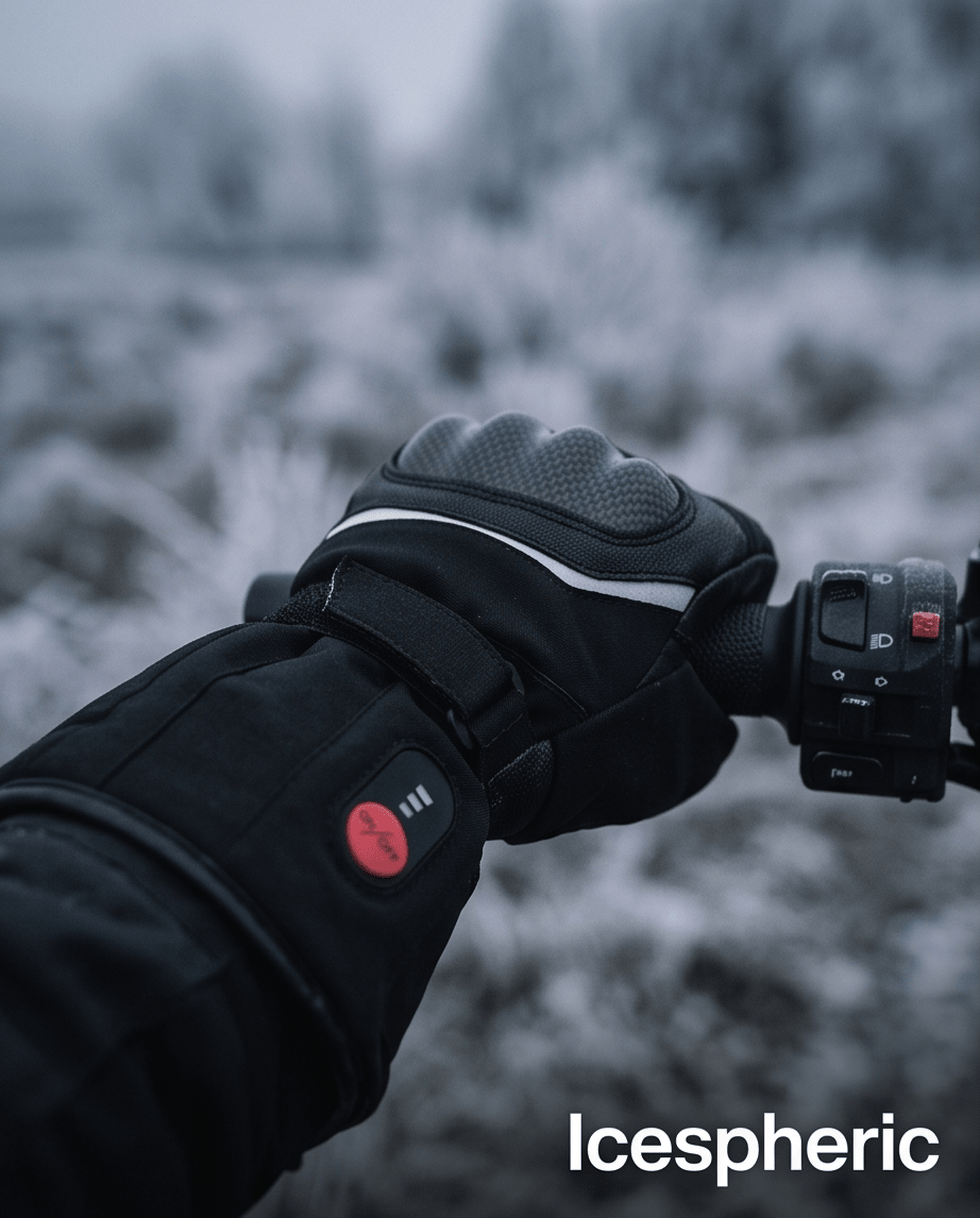 Icespheric™ IcePro MotoHeat Carbon Armoured Heated Motorcycle Gloves - Icespheric