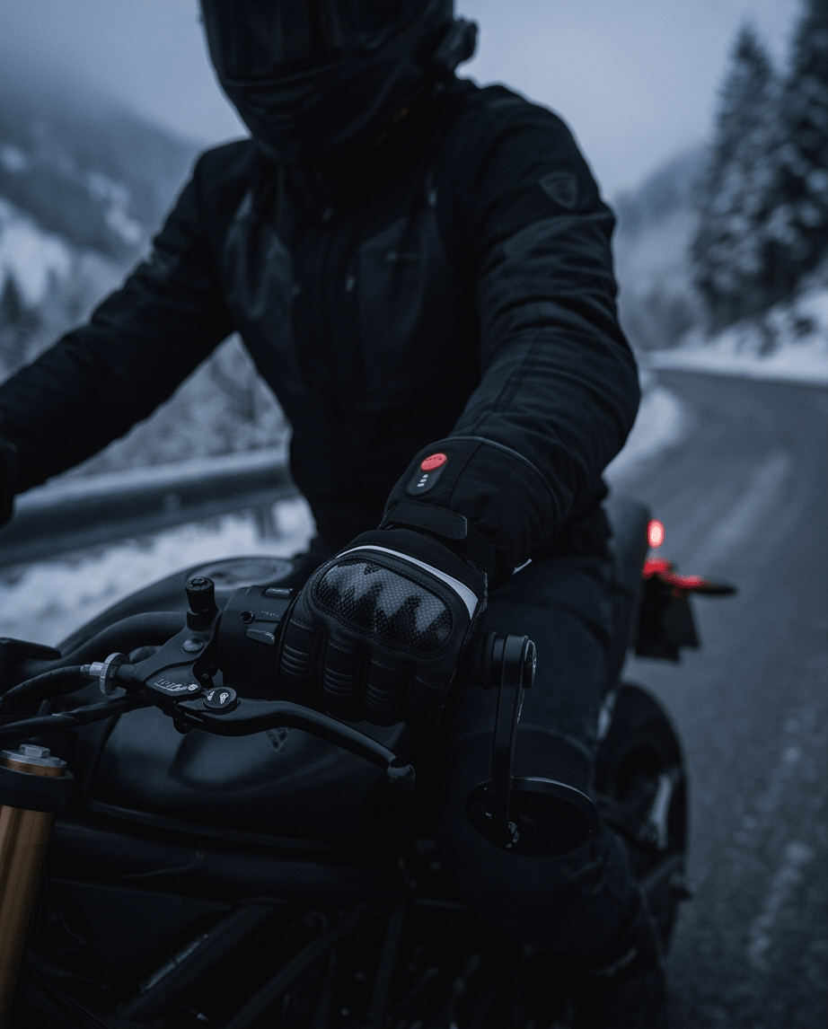 Icespheric™ IcePro MotoHeat Carbon Armoured Heated Motorcycle Gloves - Icespheric