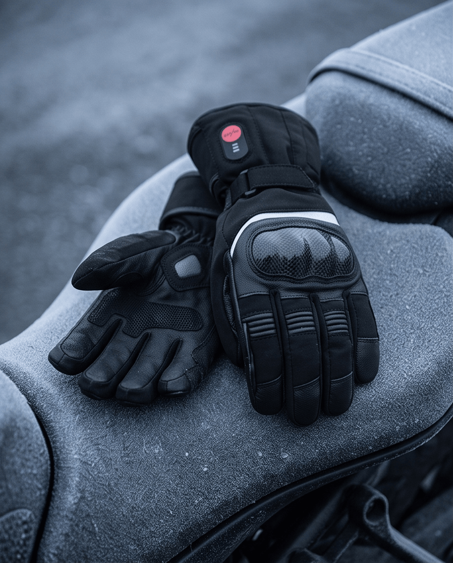 Icespheric™ IcePro MotoHeat Carbon Armoured Heated Motorcycle Gloves - Icespheric