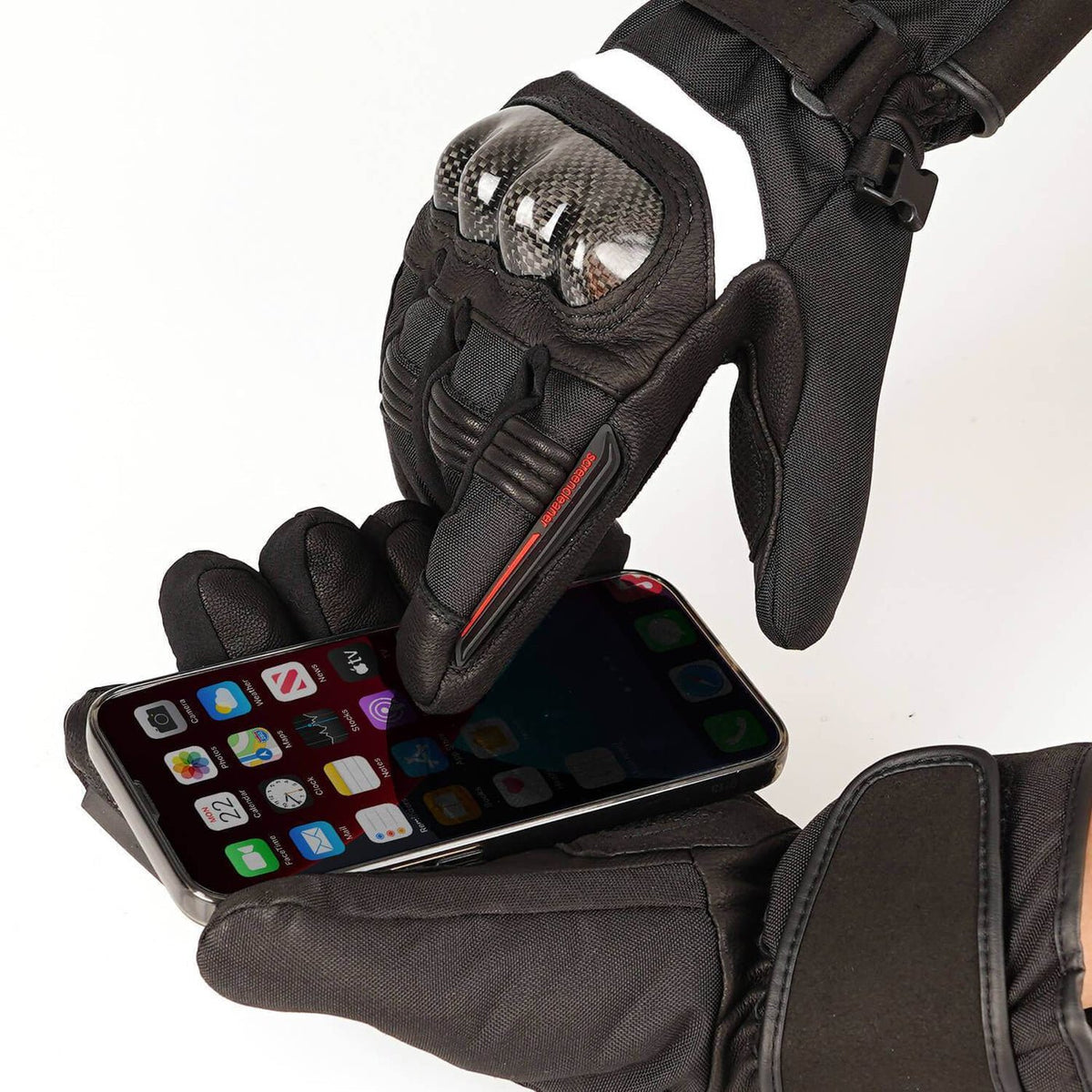 Icespheric IcePro MotoHeat Carbon Heated Motorcycle Gloves - Icespheric