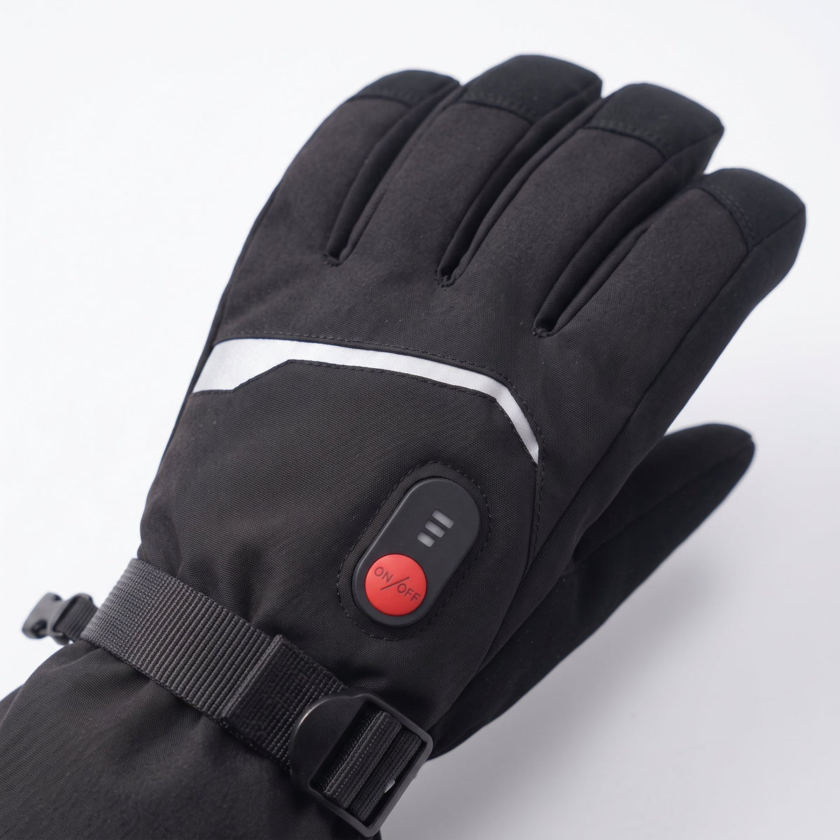 Reflective strip and heat button on the Polar Shield.