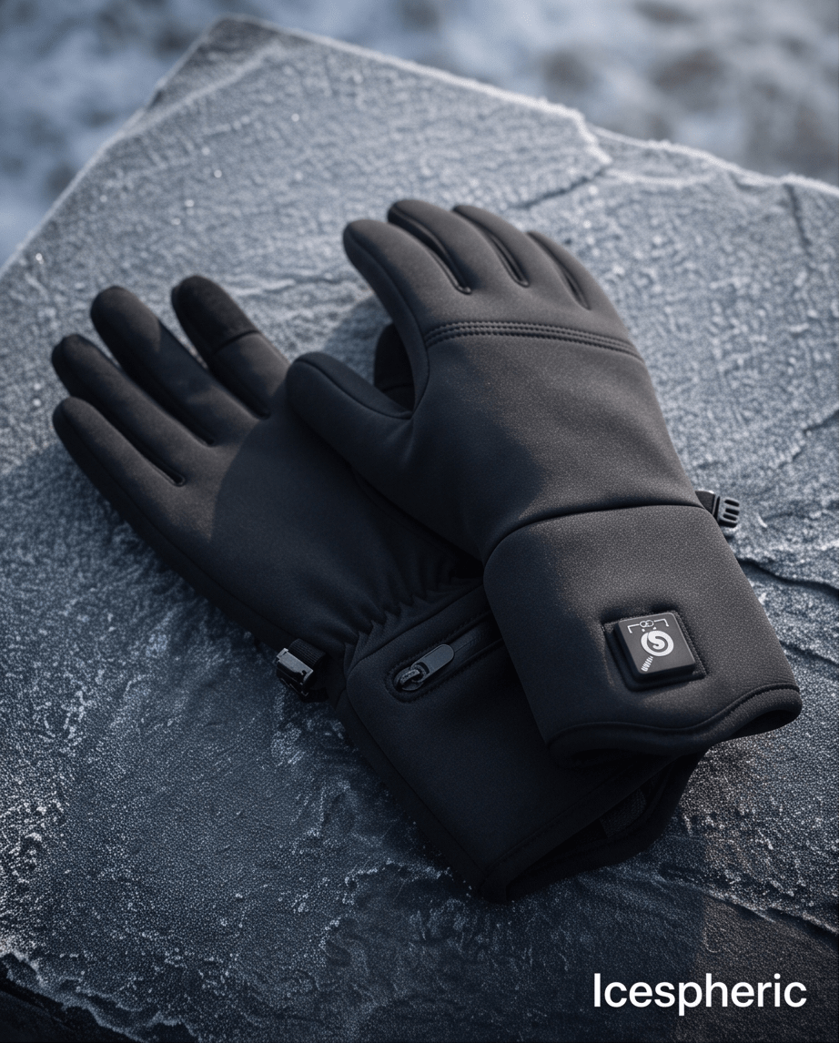 Icespheric™ IcePro Stealth Black Thermal Heated Gloves – Far-Infrared Hand Warmers - Icespheric
