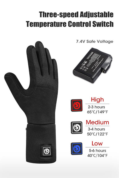 Icespheric™ IcePro Stealth Black Thermal Heated Gloves – Far-Infrared Hand Warmers - Icespheric