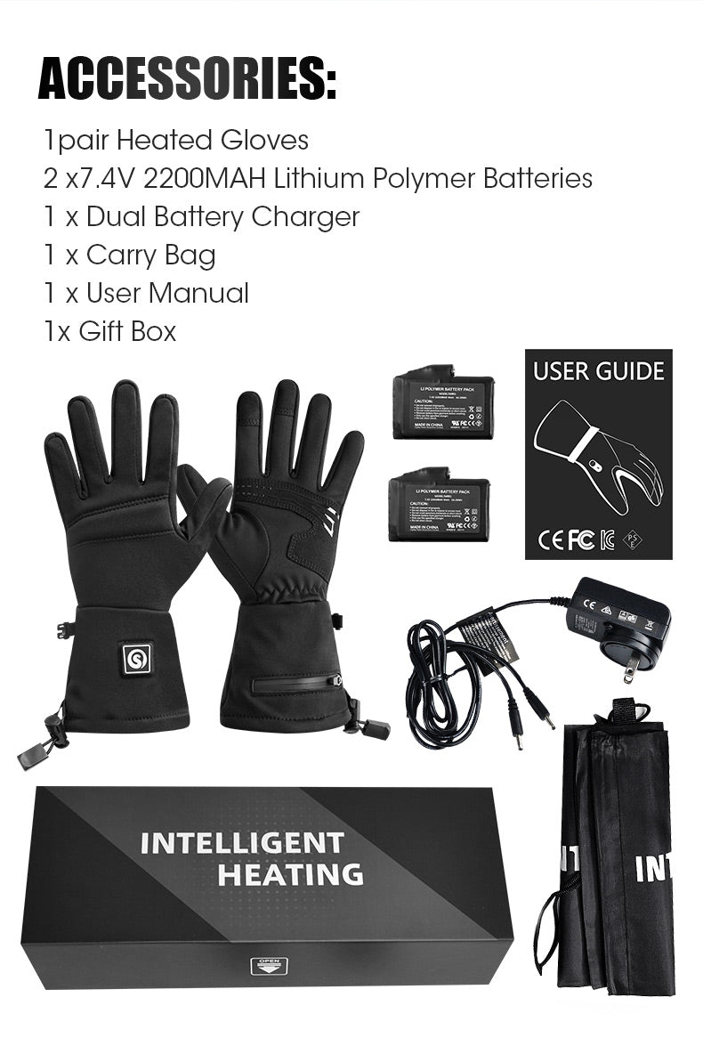 New IcePro4 Heated Gloves – Electric Battery - Powered Thermal Liners – CE, FCC & PSE Cert - Icespheric