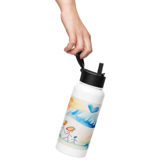 Stainless steel water bottle with a straw lid - Icespheric