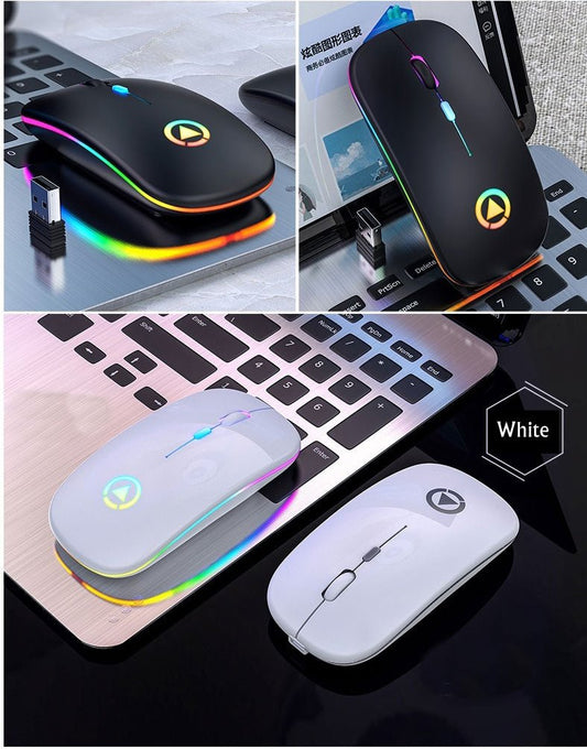 2.4GHz RGB Wireless USB Rechargeable PC Laptop Mouse