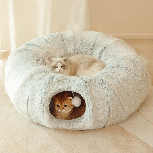 Cat Donut Bed House 2-in-1