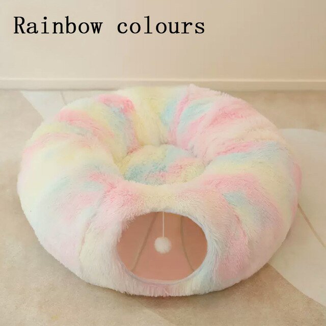 Cat Donut Bed House 2-in-1