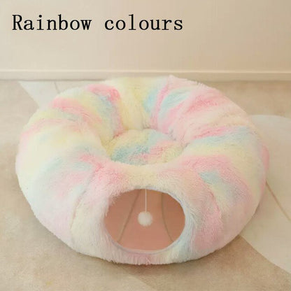 Cat Donut Bed House 2-in-1