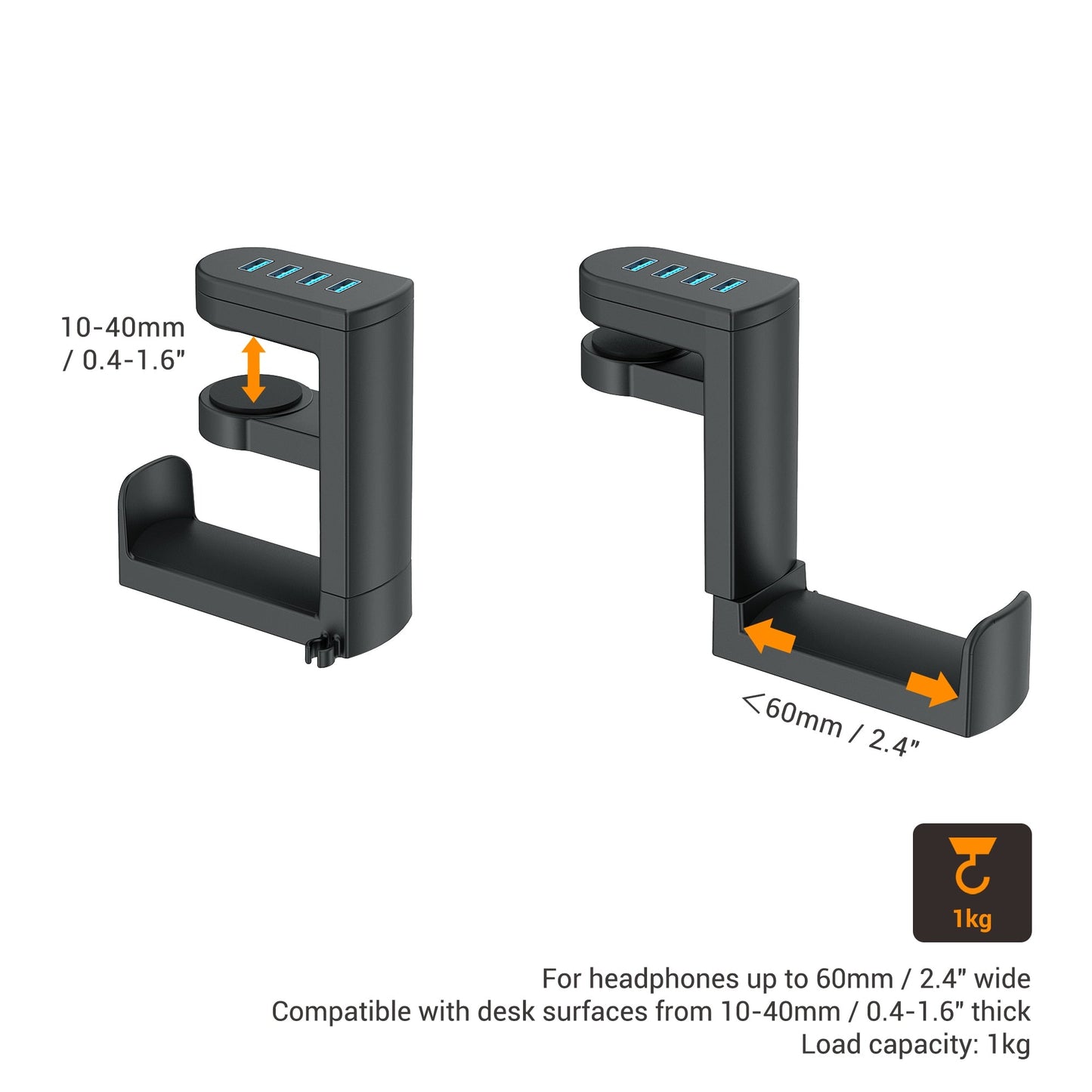 Headphone Holder Bracket Swivel Mounted Hook