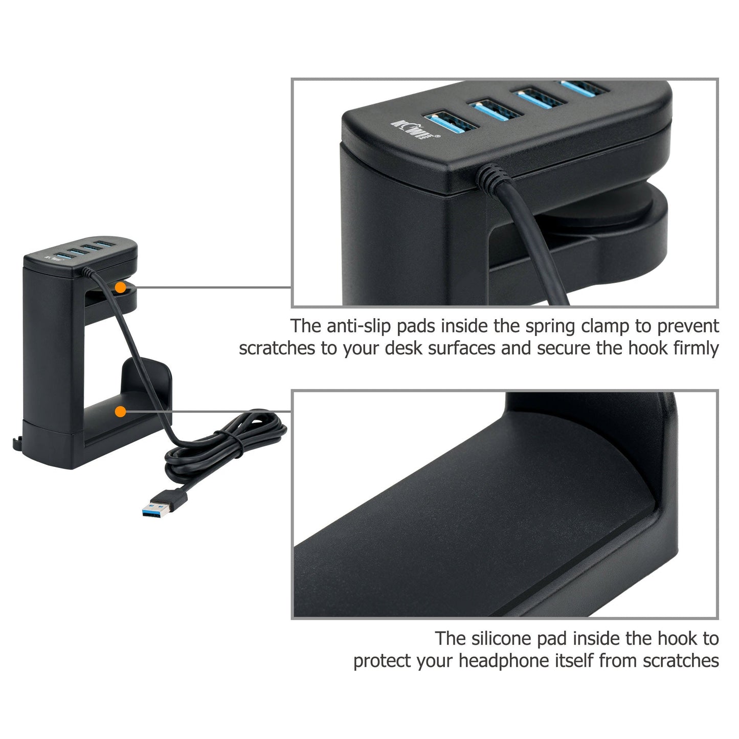 Headphone Holder Bracket Swivel Mounted Hook