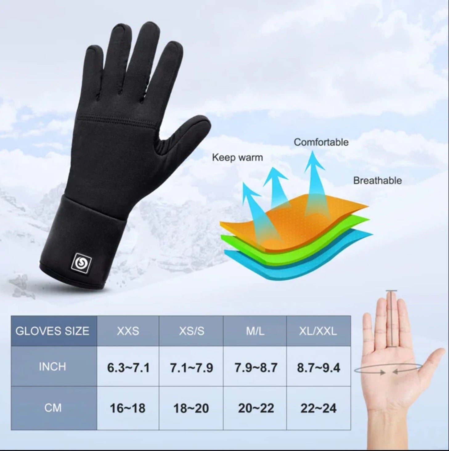 IcePro2 Electric Heated Gloves |Battery|Liners|Winter|CE, FCC, PSE Certified - Icespheric