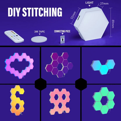LED Honeycomb Wall Lights RGB Gaming Hexagon Panel Smart Modular Lamp
