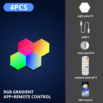 LED Honeycomb Wall Lights RGB Gaming Hexagon Panel Smart Modular Lamp