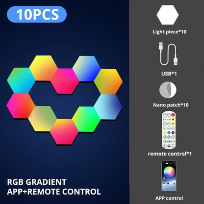 LED Honeycomb Wall Lights RGB Gaming Hexagon Panel Smart Modular Lamp