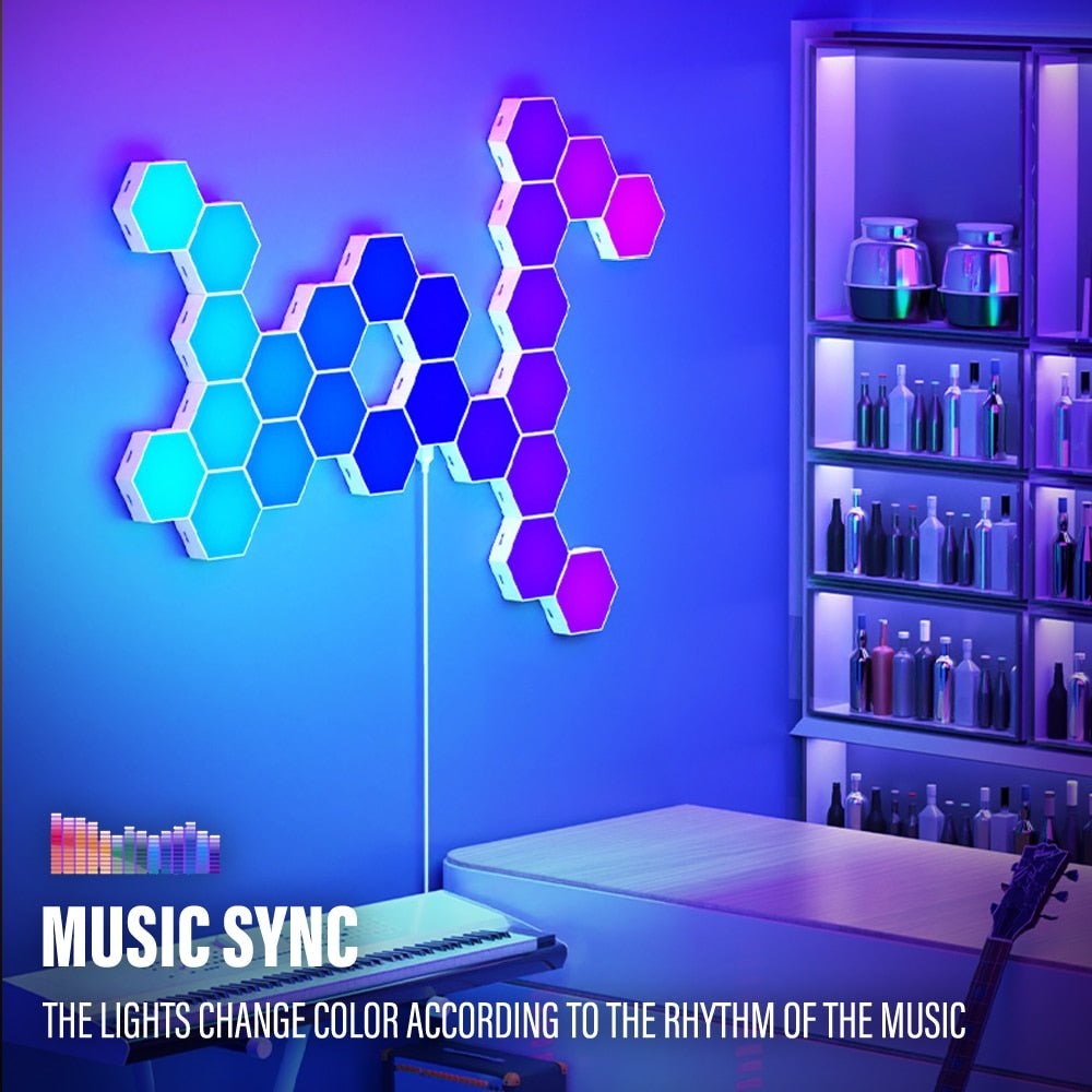 LED Honeycomb Wall Lights RGB Gaming Hexagon Panel Smart Modular Lamp