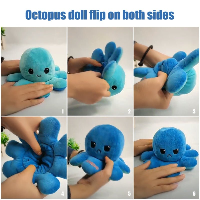 Reversible Flip Octopus Stuffed Plush Toy