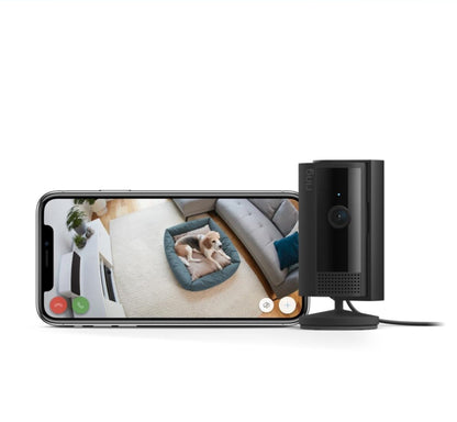 2nd Gen Ring Indoor Wi-Fi Camera FHD1080p W/Alexa | UK Plug | White | Black