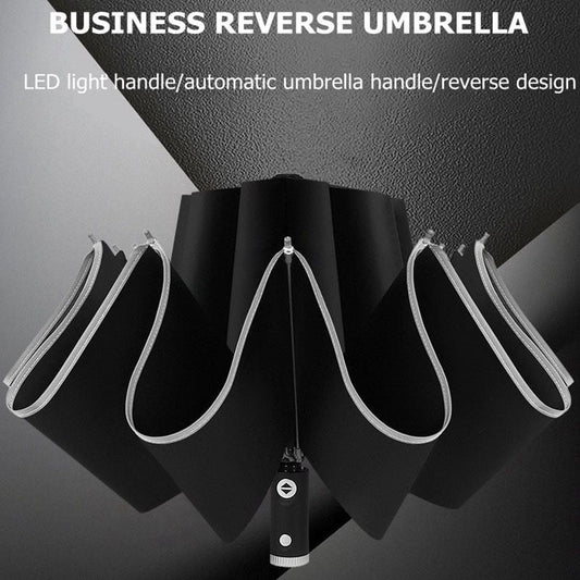 The Night Guardian: Automatic Reflective LED Reverse Umbrella